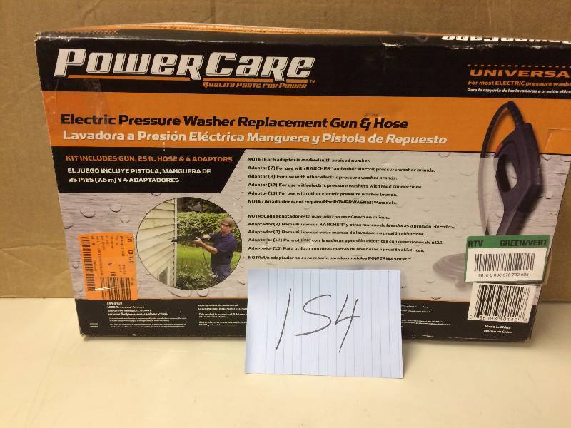 lot 154 image: PowerCare Electric Preassure Replacement Gun and Hose New