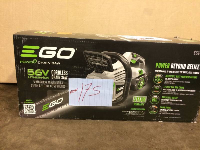 lot 175 image: EGO 56 Volt Chain Saw NEW