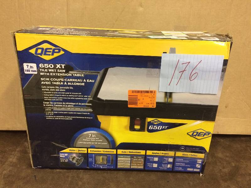 lot 176 image: QEP 650XT 7 Wet Tile saw used tested works