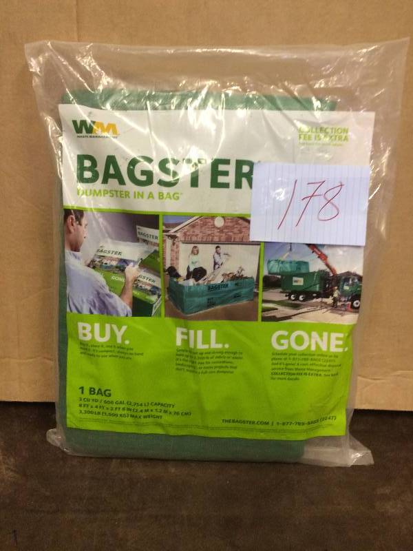 lot 178 image: Bagster Dumpster in a Bag New