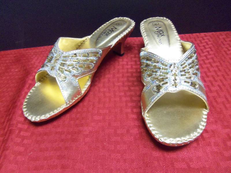 Gold Beaded Sandals