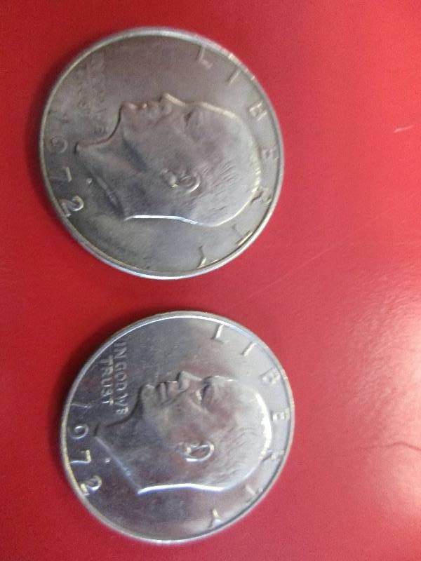 lot 21 image: Lot of (2) Eisenhower Dollar Coins