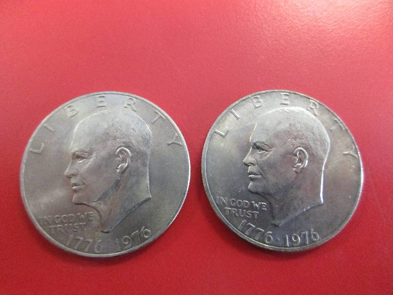 lot 22 image: Lot of (2) Eisenhower Dollar Coins