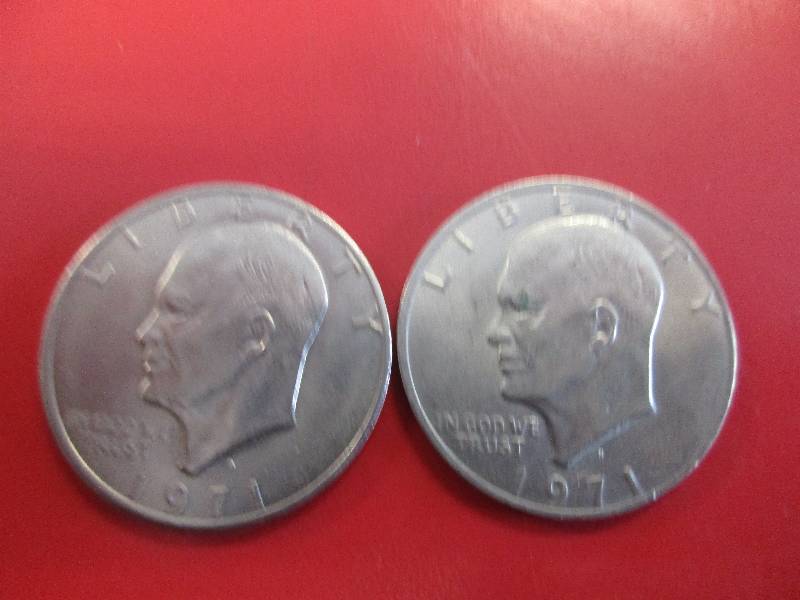 lot 24 image: Lot of (2) Eisenhower Dollar Coins