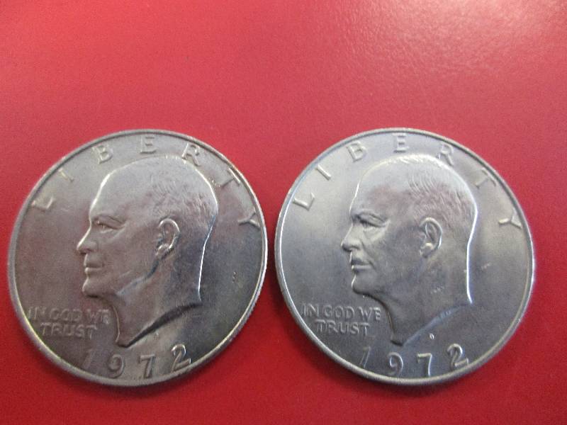 lot 26 image: Lot of (2) Eisenhower Dollar Coins