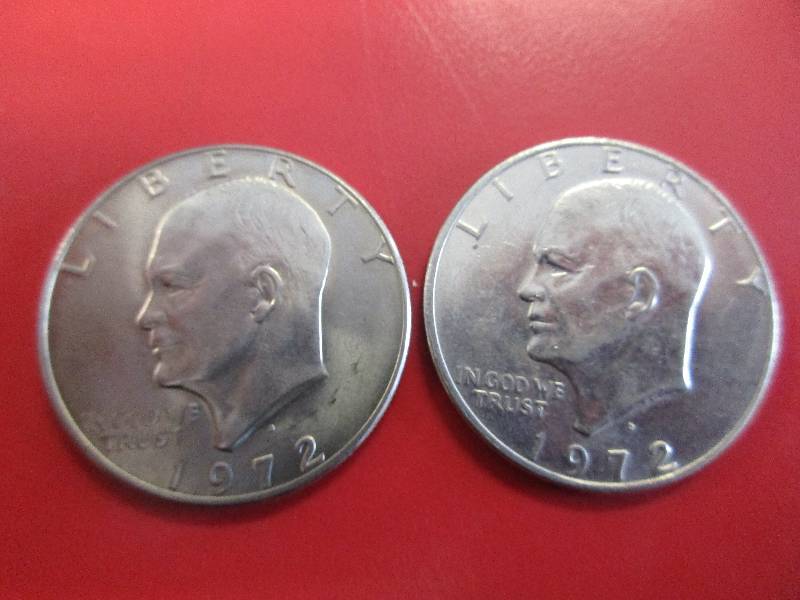 lot 27 image: Lot of (2) Eisenhower Dollar Coins