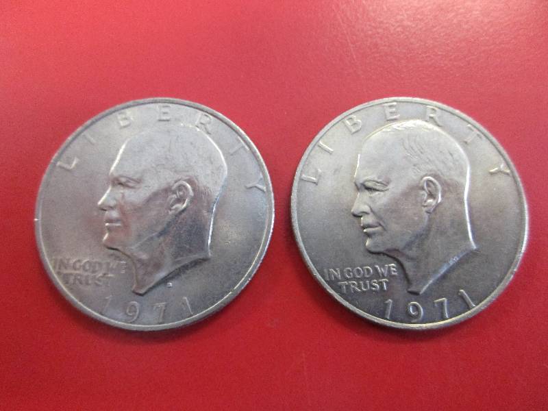 lot 29 image: Lot of (2) Eisenhower Dollar Coins