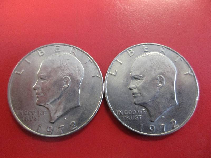 lot 30 image: Lot of (2) Eisenhower Dollar Coins