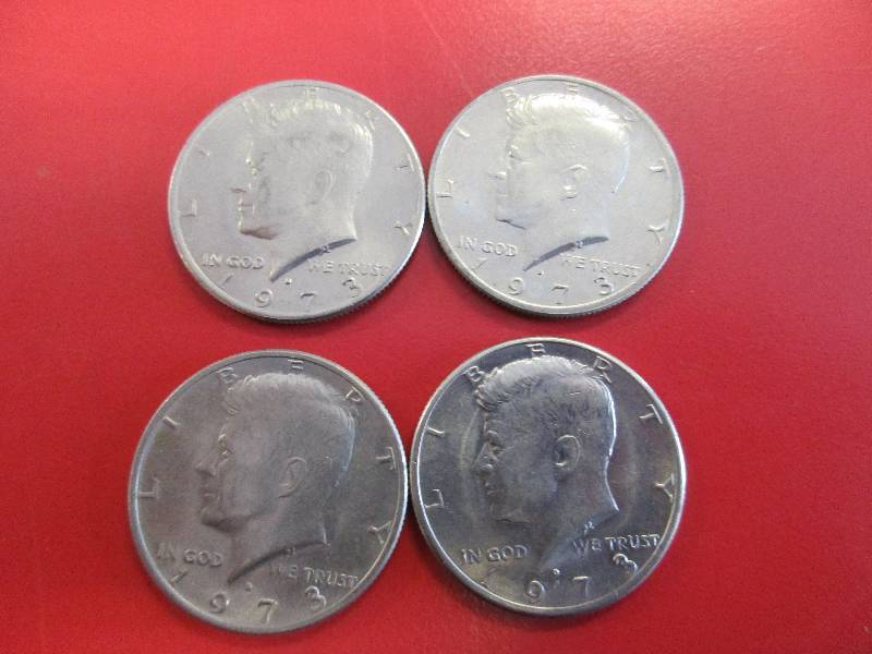 lot 36 image: Lot of (4) Kennedy Half Dollars