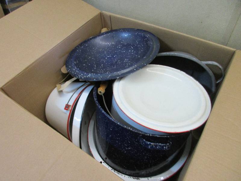lot 127 image: Metal Enamel Pots
