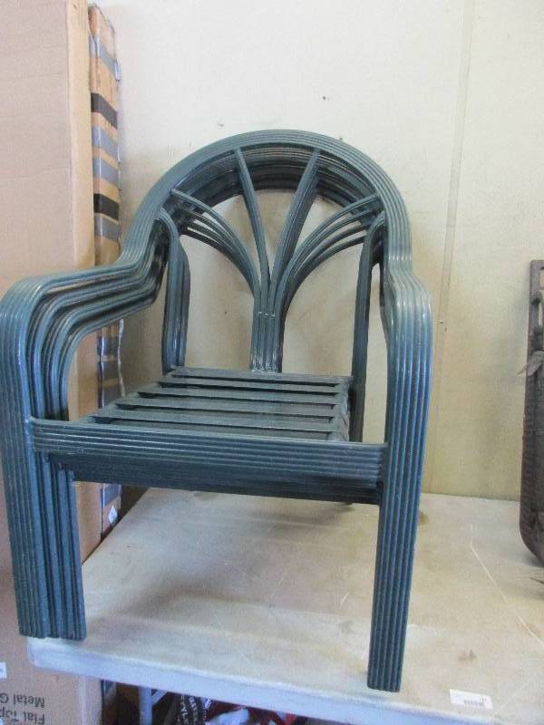 lot 129 image: 4 Metal chairs