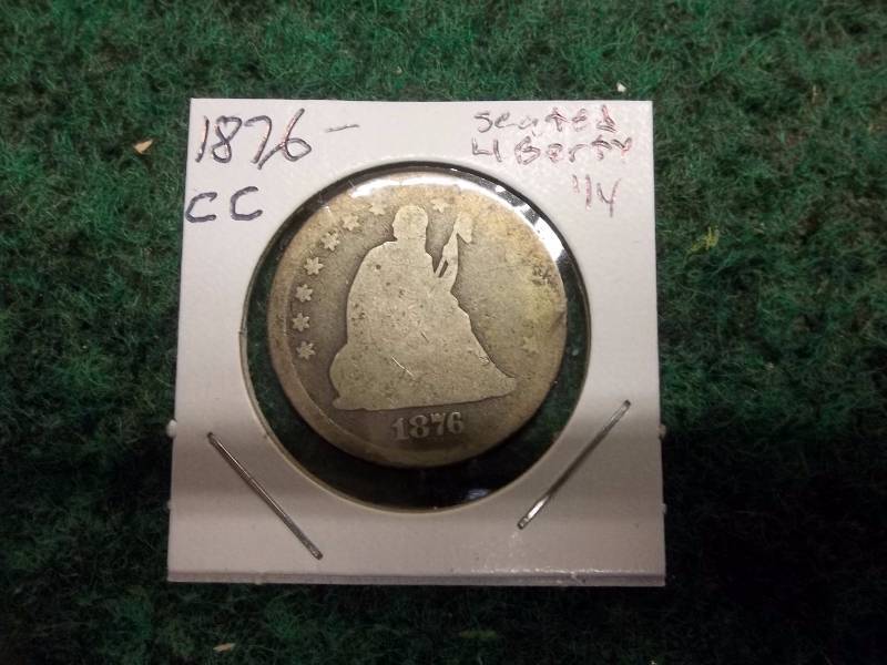 1876 CC Seated Liberty Quarter