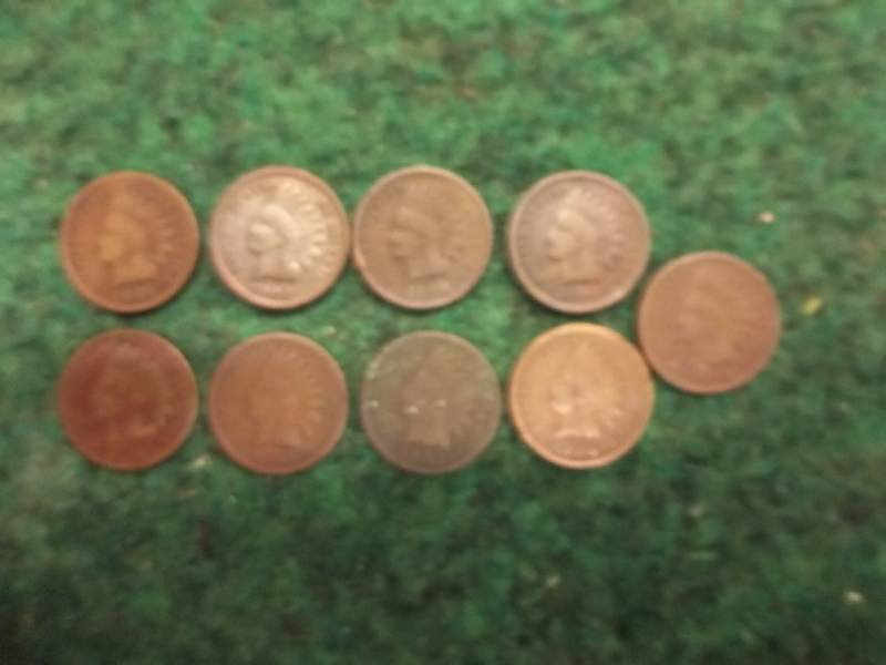 12 Indian Head Pennies From 1890-1908