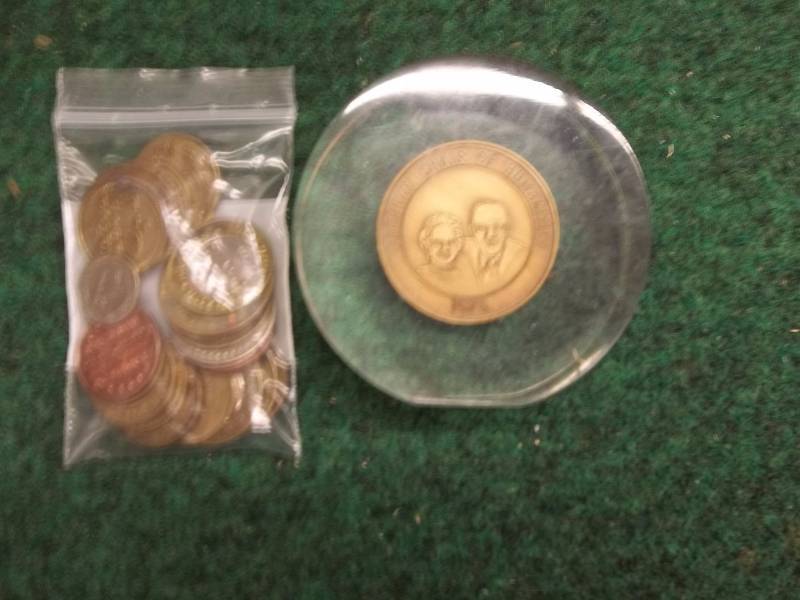 Bag Lot Of Tokens, 1976 Gresham Chair Of Humanities Commemorative
