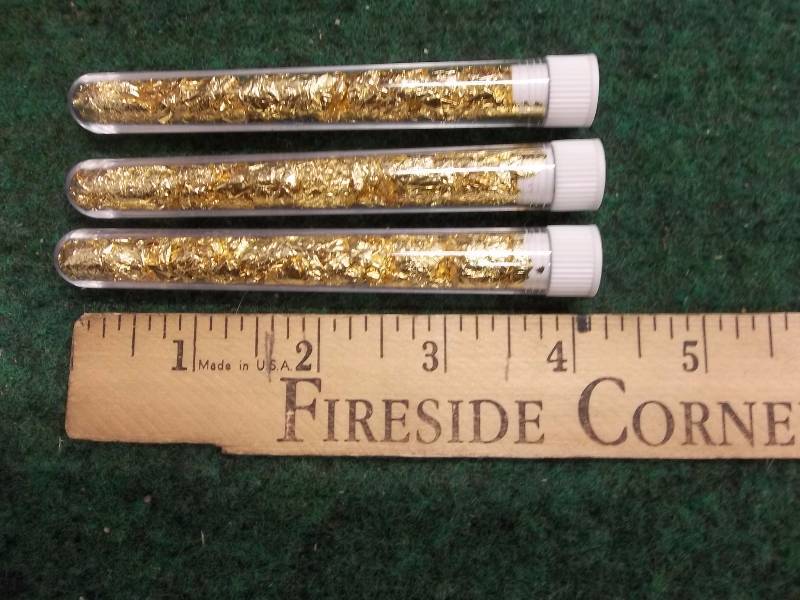 3-Tubes Of Gold Flake (No Guarantee Of Quality Or Quantity)
