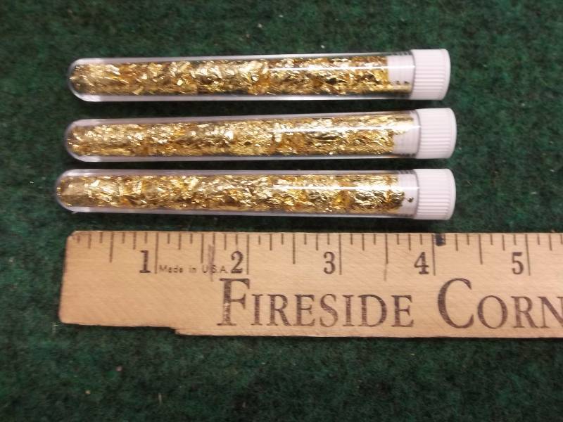 3-Tubes Of Gold Flake (No Guarantee Of Quality Or Quantity)