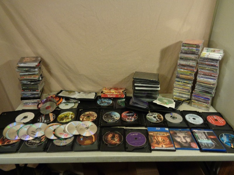 DVDs, Blu Ray, and CDs