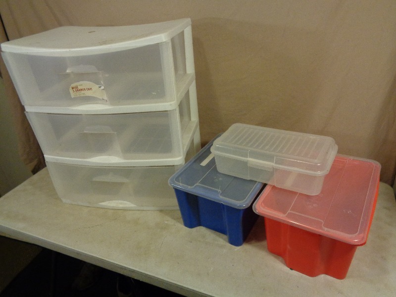 3 Drawer Bin and Totes with Lids