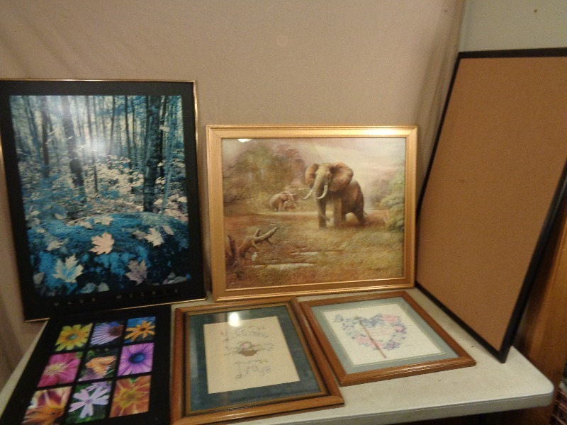 Framed Pictures and Bulletin Board