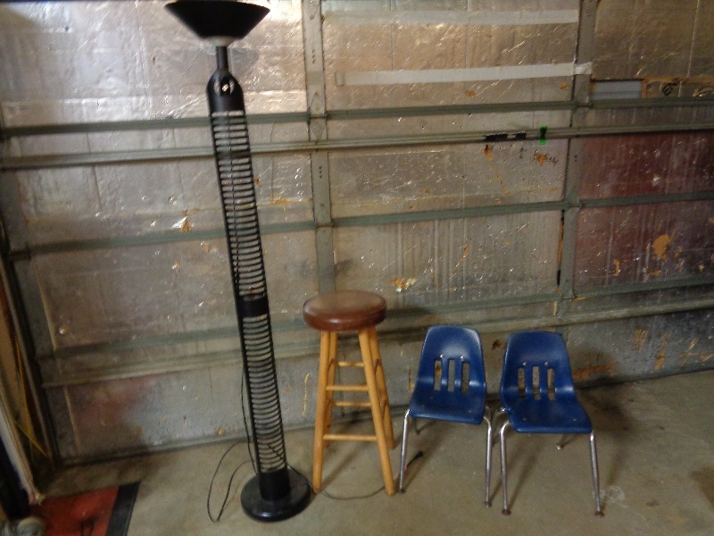 2 Kids Chairs, Lamp, and Stool