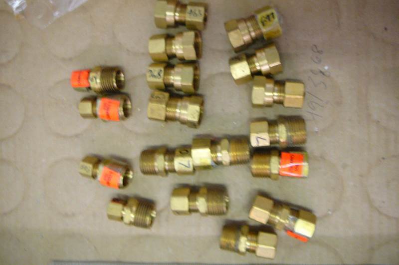 Brass Adaptors 12 x 12   38 x 12 18 count