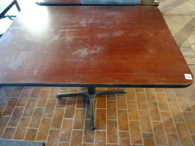 lot 49 image: 42 X 30 Table with Metal Base