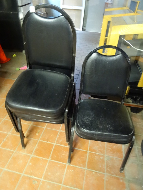 lot 89 image: 4 Metal Framed Stack Chairs