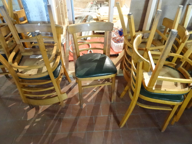 lot 90 image: 11 Wood Framed Chairs