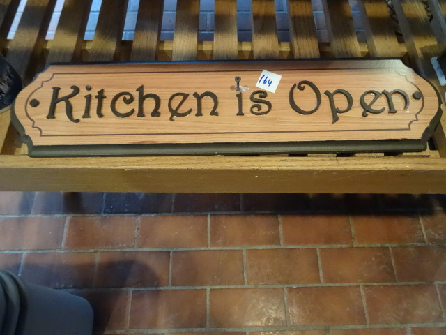 lot 164 image: Kitchen is Open Wall Hanging