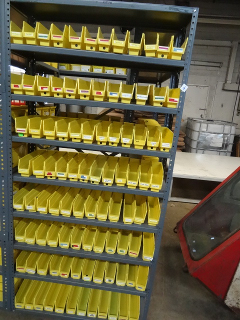 Metal Shelving Unit with Assorted Bins