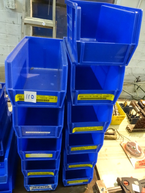 5 X 11 Plastic Hardware Bins Qty 11
