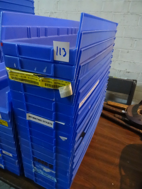 6 X 18 Plastic Hardware Bins Qty 17