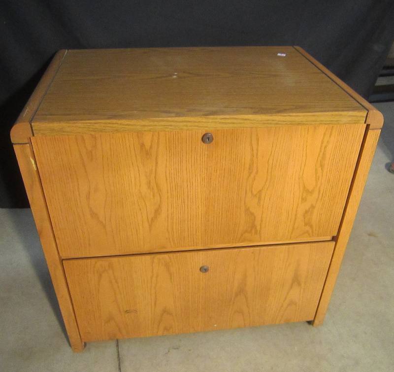 OAK FILE DOUBLE FILE CABINET