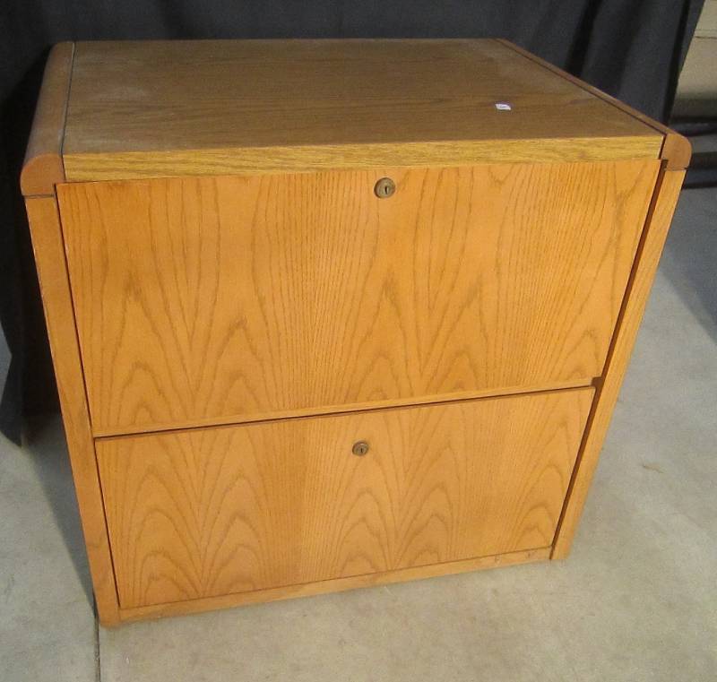 OAK FILE DOUBLE FILE CABINET