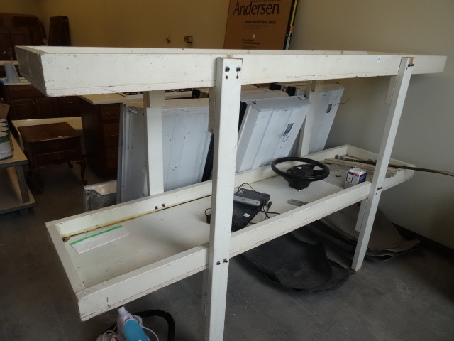 Wood Shelving Unit 2 Tier No Contents 96 X 24 X 59
