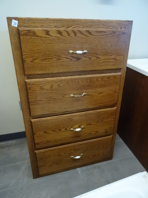 Oak Built in 4 Drawer Dresser