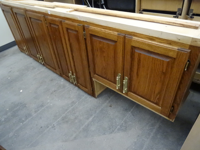 Over Head Wood Oak Cabinet