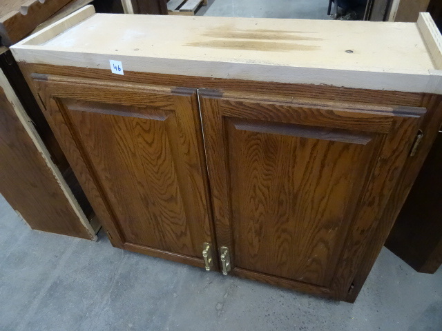 Wood Oak 2 Door Cabinet 36 X 13 X 32