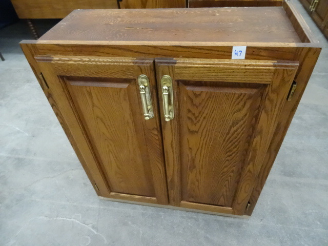 2 Door Wood Oak Cabinet 28 X 13 X 32