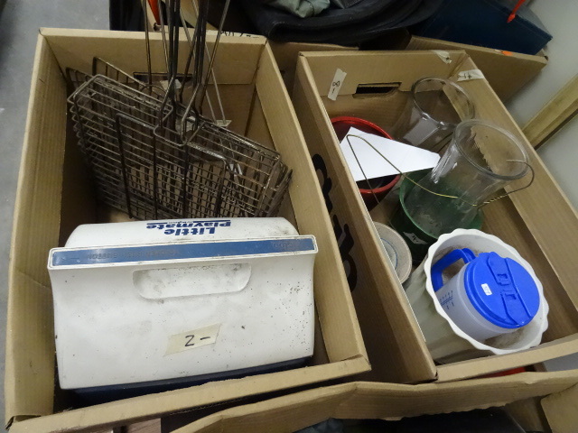 4 Boxes of Misc, Igloo Lunch Cooler