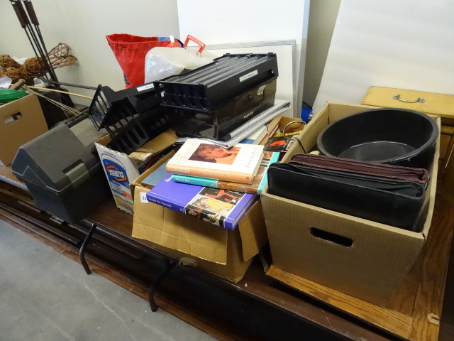 Boxes of Misc, File Sorters, Books,