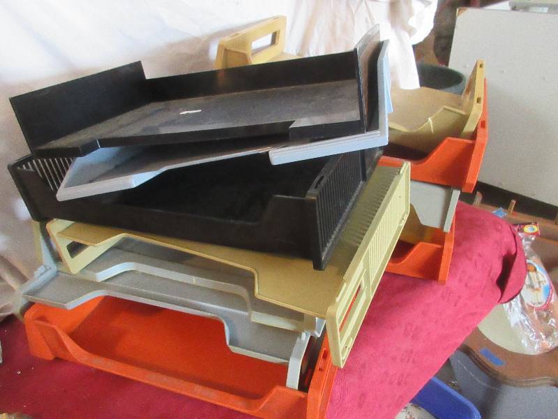 lot 53 image: WOLE BOX OF PLASTIC FILING TRAYS