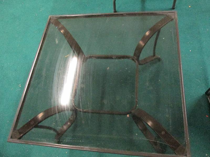 Metal and Glass Square Coffee Table...