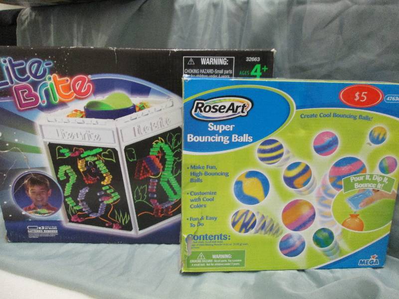 Roseart bouncing balls and LiteBrit...
