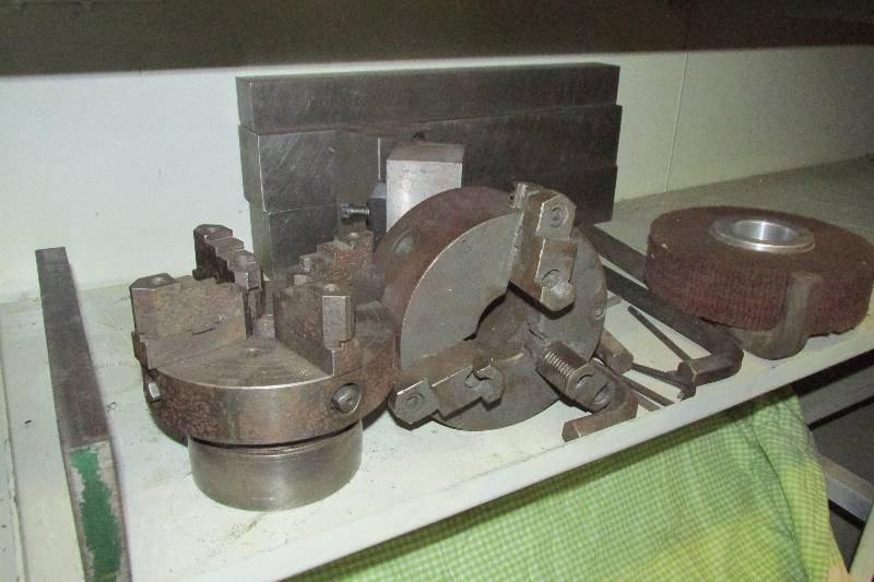 Shelf of machine accessories...