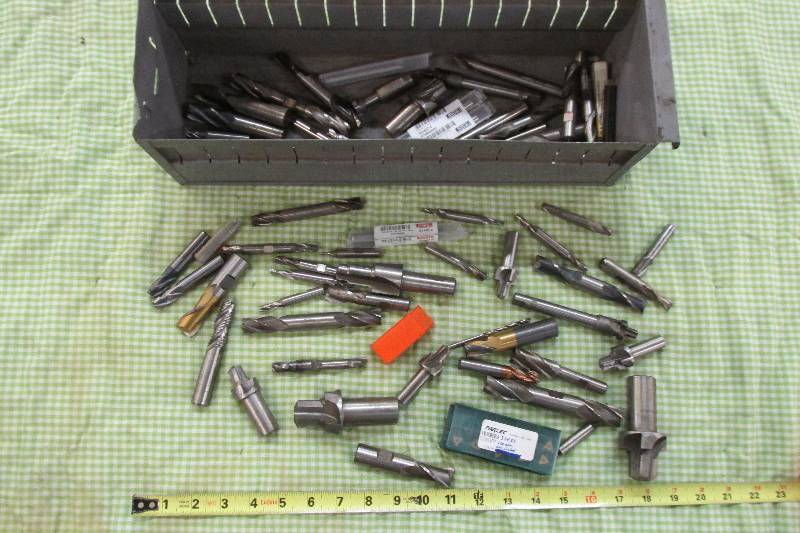 Metal drawer filled with drill bits...