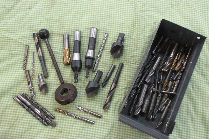 Bin of assorted bits and drill item...