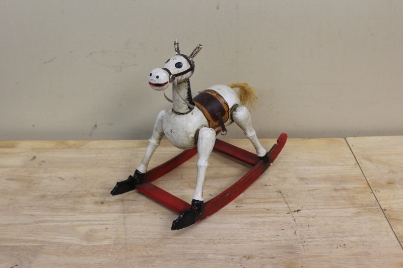 Vintage Tow Wood Rocking Horse