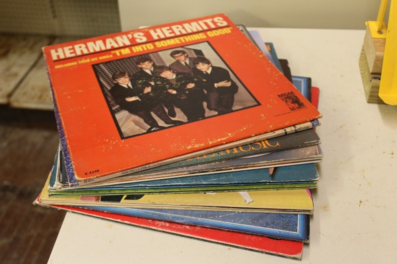 Stack of Classic Rock Records
