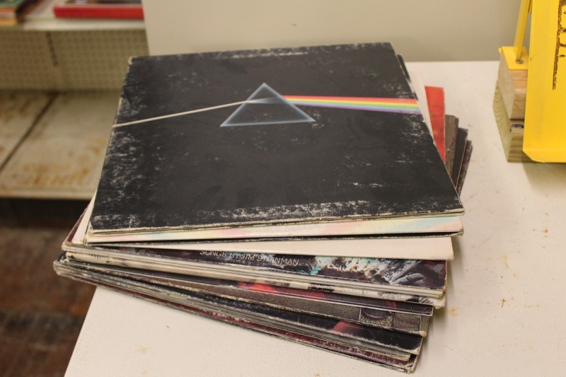 Stack of Classic Rock Records
